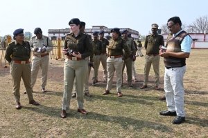 पुलिस अधीक्षक अंकिता शर्मा के नेतृत्व में केसीजी पुलिस का बलवा ड्रिल अभ्यास